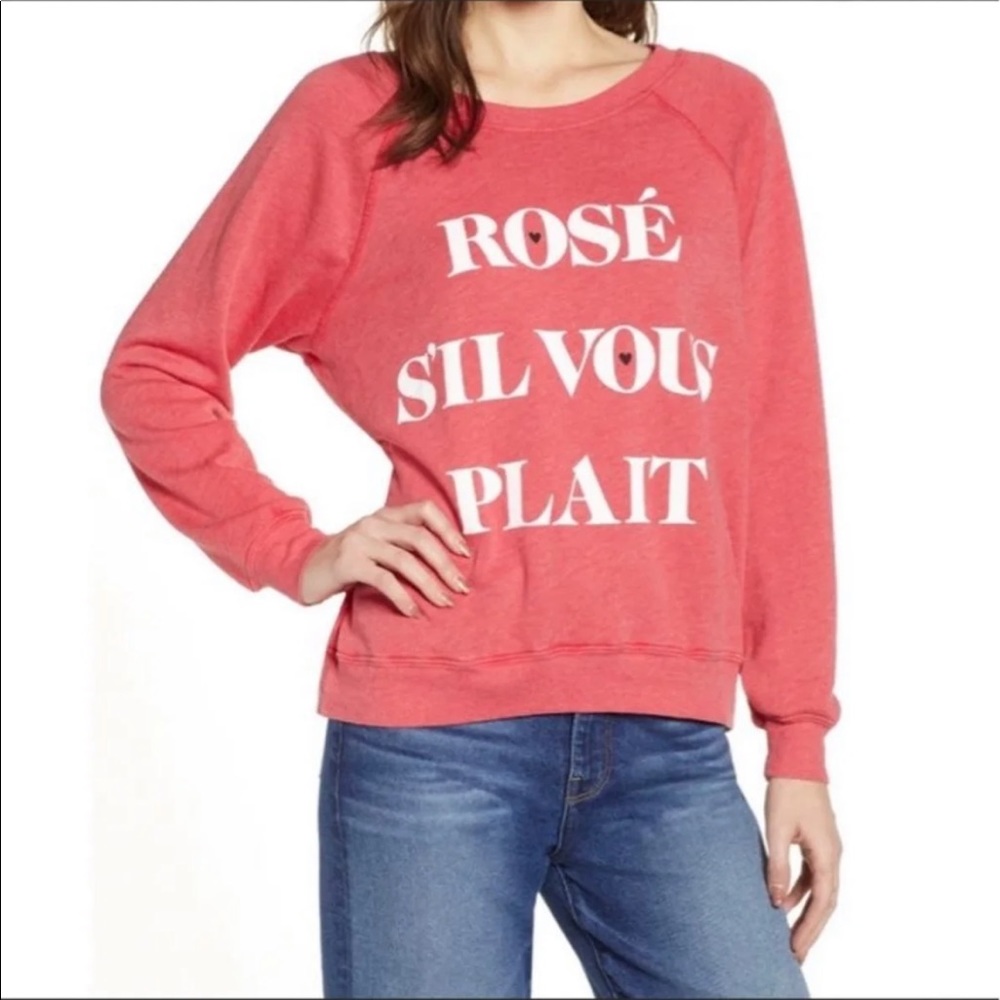 Wildfox Rosé Crewneck Sweatshirt (New)